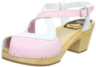 swedish hasbeens Women's Cobra High Platform Sandal, Old Pink Nubuck/White, 11 M US Shoes