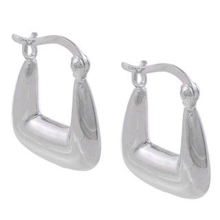 La Preciosa Sterling Silver Horsehoe Hoop Earrings La Preciosa Sterling Silver Earrings