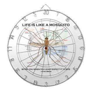 Life Is Like A Mosquito Biting You When You Least Dartboard With Darts