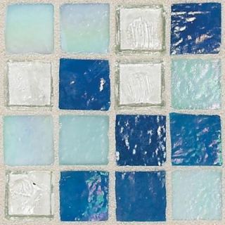 Daltile Egyptian Glass Blue Pearl Mix 12 in. x 12 in. x 6 mm Glass Face Mounted Mosaic Wall Tile EG3411PM1P