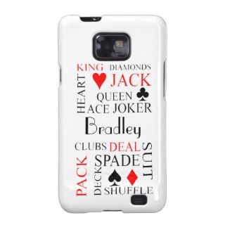 Playing Cards Theme Typography Personalized Galaxy S2 Cases