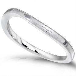 Annello High polish 14k White Gold Curved design 1.6mm wide Wedding Band Annello Gold Rings