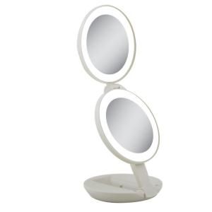 Zadro Next Generation LED Lighted Travel Mirror in Cream LEDT01
