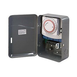 Westek TM104 208 to 277 Volt DPST 40 AMP Hardwire Indoor Heavy Duty Mechanical Timer Switch, Gray   Wall Timer Switches  