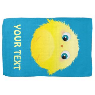Cute Fluffy Yellow Bird Hand Towels