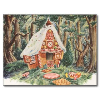 Vintage Change of Address, Hansel and Gretel House Postcards