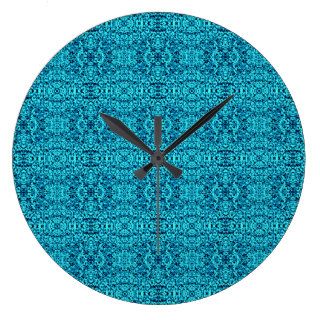 Robin Egg Blue Boho Chic Pattern Wall Clock