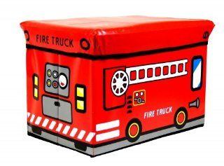 Kids Storage Seat 'Fire Truck' Red Storage Box Toys & Games