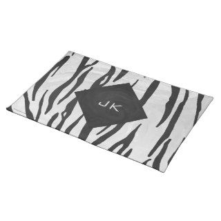 Tiger Black and White Print Place Mat