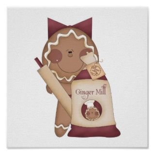 baking gingerbread girl posters