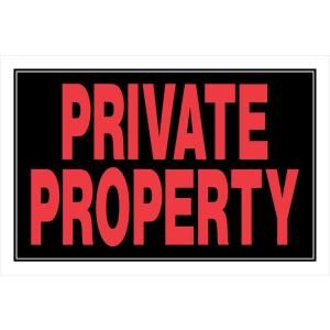 The Hillman Group 8 in. x 12 in. Plastic Private Property No Trespassing Sign 839908