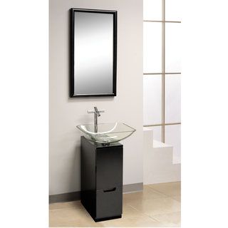 DreamLine Modern Glass 10 inch Slim Line Black Vanity Set DreamLine Bath Vanities