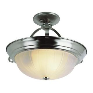 Filament Design Cabernet Collection 2 Light Brushed Nickel Semi Flush Mount with White Frosted Melon Shade CLI WUP177221