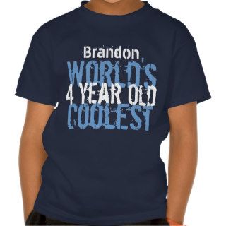 Birthday Gift World's Coolest 4 Four Year Old Boy Tees