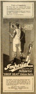 1917 Ad Imperial Drop Seat Athletic Union Suit Under   Original Print Ad  