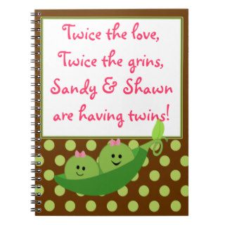Baby Girl Twins Peas in a Pod Notebook
