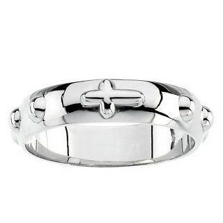 Mens and Womens Sterling Silver Rosary Band, Sizes 4, 5, 6, 7, 8, 9, 10, 11, 12 Rosary Silver Ring For Men Jewelry