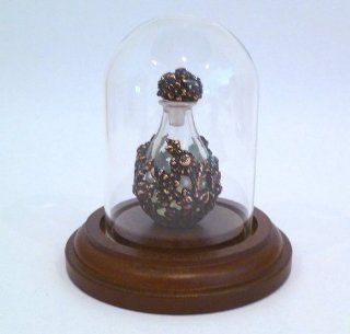 Timeless Traditions Copper Victorian Clear Glass Tear Bottle with Display Dome   Decorative Bottles