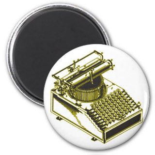 Type Writing Machine Patent Illustration Fridge Magnet