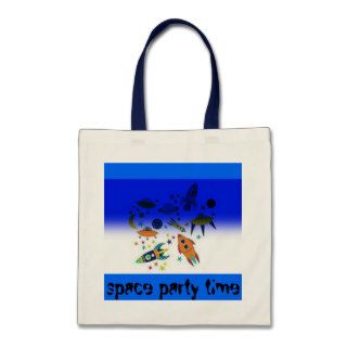 space party time canvas bag
