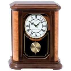 Seth Thomas 'Burns' Walnut Wood Chime Pendulum Mantle Clock Seth Thomas Clocks