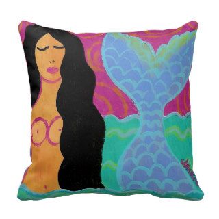 Abstract Mermaid Painting Pillows