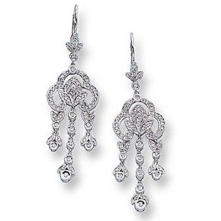 Ladies Diamond Chandelier Long Earrings Jewelry