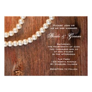 Rustic Pearls Country Wedding Invitation
