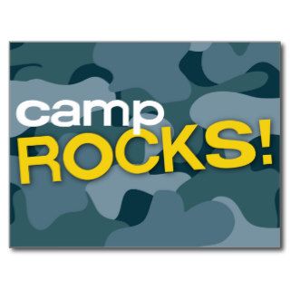 Blue Camo CAMP ROCKS Postcard