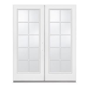JELD WEN 60 in. x 80 in. Steel White Left Hand Inswing Patio Door F43982