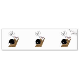 lets split scared bowling pins cartoon humor bumper stickers