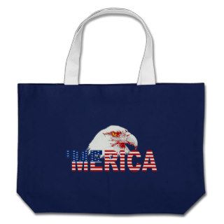 ‘MERICA USA Flag American Bald Eagle Tote Bag