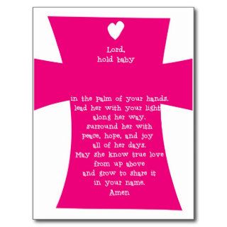 Personalized Christening or Baptism Prayer Gift Post Cards