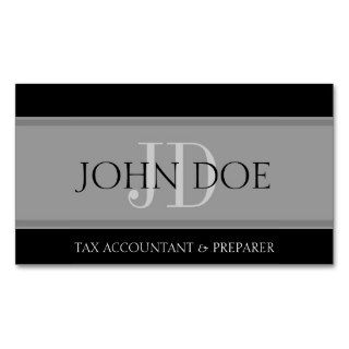 Tax Accountant Stripes D Grey Business Card