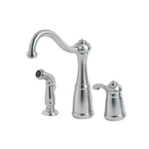 Pfister Marielle 1 Handle High Arc 3 Hole Kitchen Faucet with Side Spray in Stainless Steel F 026 3NSS