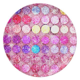 Eye Shadow Funny girly glitter bright color makeup Dinner Plates