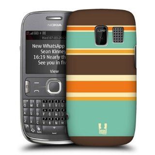 Head Case Designs Orange And Brown Stripes Protective Back Case Cover For Nokia Asha 302 Cell Phones & Accessories