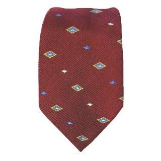 Slim Red Pattern Silk Tie #302 Clothing