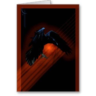 Raven Descent Greeting Card