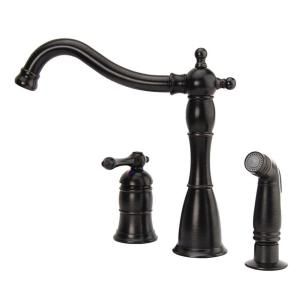 Fontaine Bellver Single Handle Side Sprayer Kitchen Faucet in Oil Rubbed Bronze MFF BVRK3 ORB