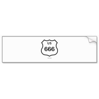 US Route 666 Shield Sign (Transportation Sign) Bumper Stickers