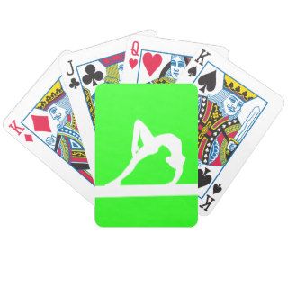 Gymnast Silhouette Playing Cards Green