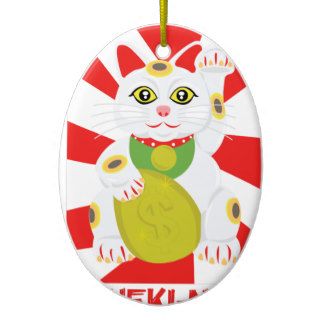 Lucky Cat Christmas Tree Ornaments