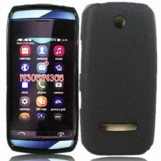 Gel Case Cover Skin For Nokia Asha 305 306 / Black Cell Phones & Accessories