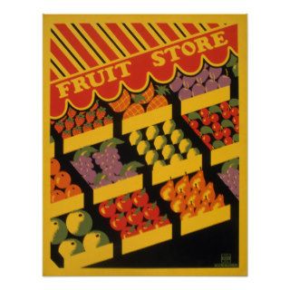 Vintage Fruit Store Artwork Poster