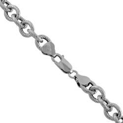 Fremada Sterling Silver Bold Textured Link 18 inch Necklace Fremada Sterling Silver Necklaces