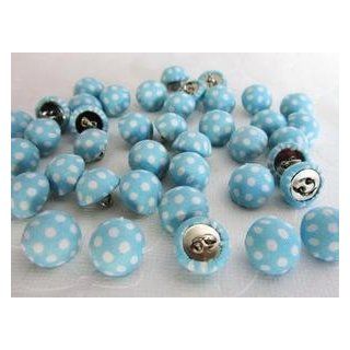 50pcs Fabric Polka Dot Sewing Button with Shank (Sb74 Blue)  Other Products  