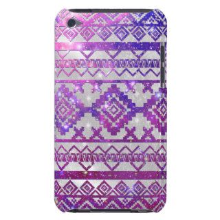 Aztec Tribal Diamond Pattern Pink Nebula Galaxy iPod Touch Case