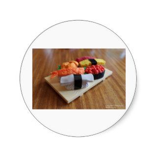 Colorful Sushi Plate Gifts Cards Tees Etc Round Sticker