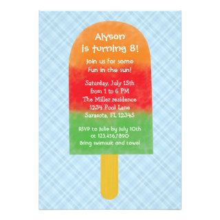 Summer Party Popsicle Birthday Invitation